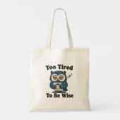 Retro Owl Sleep Deprived Canvas Tote Bag (Achterkant)