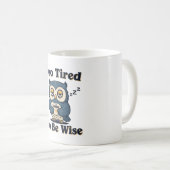 Retro Owl Sleepy Wisdom White Mug (Devant droit)