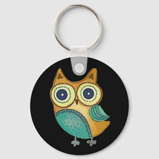 Retro Owl Sleutelhanger (Voorkant)