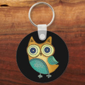 Retro Owl Sleutelhanger (Voorkant)