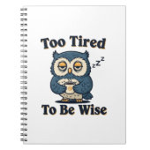 Retro Owl Tired Thoughts Lined Notebook Notitieboek (Voorkant)