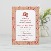 Retro Owls Baby shower Invitation Kaart (Staand voorkant)