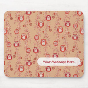 Retro Owls patterned Mousepad Muismat