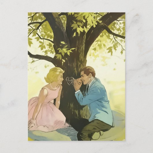 Retro-paar Briefkaart (Voorkant)