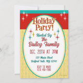 Retro paar grappig kerstvakantie feest uitnodigen kaart (Achterkant)