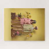 Retro paar in geel legpuzzel (Horizontaal)