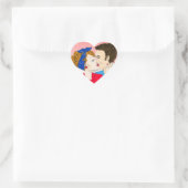 Retro paar kussen Romantische Flirty Hart Sticker (Tas)