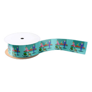 Retro Paar met het Lint van het Satijn van de Hond