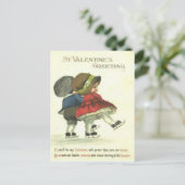  Retro Paar Schaatsen Valentijn Kaart (Staand voorkant)