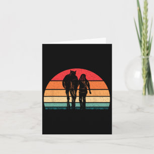 Retro Paard Paardrijden Westerne Cowgirl Vrouwen Kaart