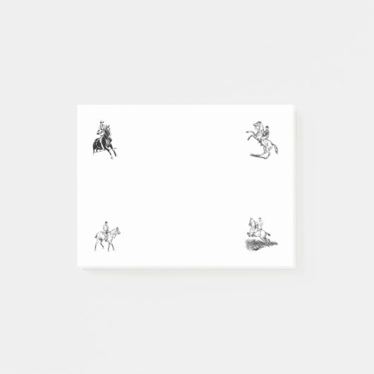Retro paard Riding Post-it® Notes (Voorkant)