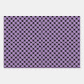 Retro Paars en Black Gingham Pset Pattern Inpakpapier Vel (Voorkant)