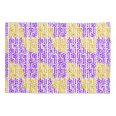 Retro Paars en geel geometrisch patroon Kussensloop (Achterkant)