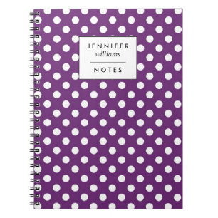Retro Paars Polka Dots Pattern Notitieboek