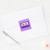 Retro Paarse 80"s Mixtape Vierkante Sticker (Envelop)