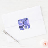 Retro Paarse Abstracte Art Square Sticker