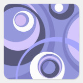 Retro Paarse Abstracte Art Square Sticker (Voorkant)