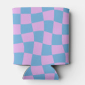Retro Paarse Checkerboard Custom Couples Douche Blikjeskoeler (Achterkant)