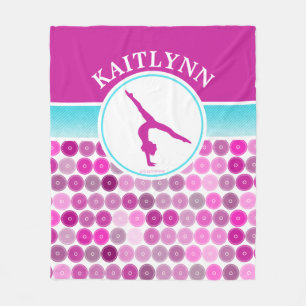 Retro Paarse cirkels Gymnastiek door Golly Girls Fleece Deken