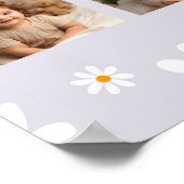 Retro Paarse Daisy Verjaardagsfoto Milestone Poste Poster (Hoek)