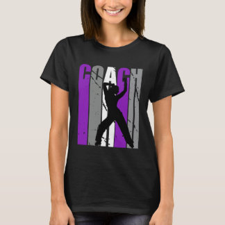 Retro Paarse Dance Coach Vrouwen Verjaardagsteam S T-shirt