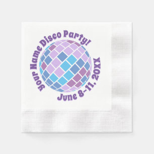 Retro Paarse Disco Bal PERSOONLIJK Servet
