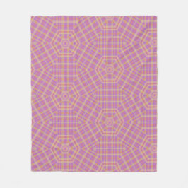 Retro Paarse en Tan Plaid Fleece Deken