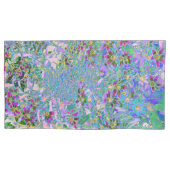 Retro Paarse, groene en blauwe wilde bloemen op Ro Kussensloop (Voorkant-Links)