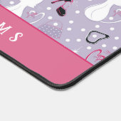 Retro Paarse hartkatten Bureaumat (Hoek)