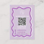 Retro paarse kromme kronkelende golvende sieraden  visitekaartje (Achterkant)