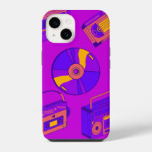 Retro Paarse mobiele telefoon Hoesje