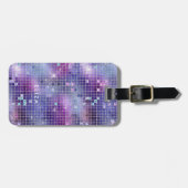 Retro Paarse Roze en Blauwe Disco Spiegel | Monogr Bagagelabel (Voorkant horizontaal)
