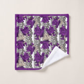 Retro, paarse rozen bad handdoek (Wasdoekje)