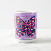 Retro Paarse Vlinder Flower Mok Cup (Center)
