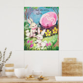 retro  paasbunnies decor poster (Keuken)