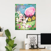 retro  paasbunnies decor poster (Thuiskantoor)