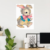 retro  paasbunny decor poster (Thuiskantoor)