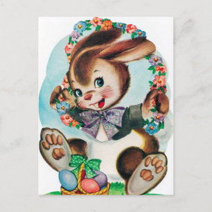 Retro  Paasbunny Holiday briefkaart