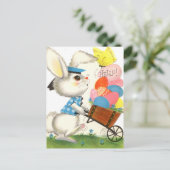 retro  paasbunny Holiday Briefkaart (Staand voorkant)