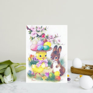 Retro  Paasbunny Holiday briefkaart
