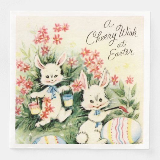 retro paasbunny Holiday Servet (Voorkant)