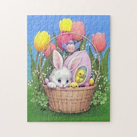 retro  paasbunny mand Holiday Legpuzzel (Verticaal)