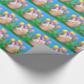 retro paasbunny mand tiled cadeaupapier (Hoek)