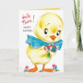 Retro  paaschick feestdagen kaart (Voorkant)