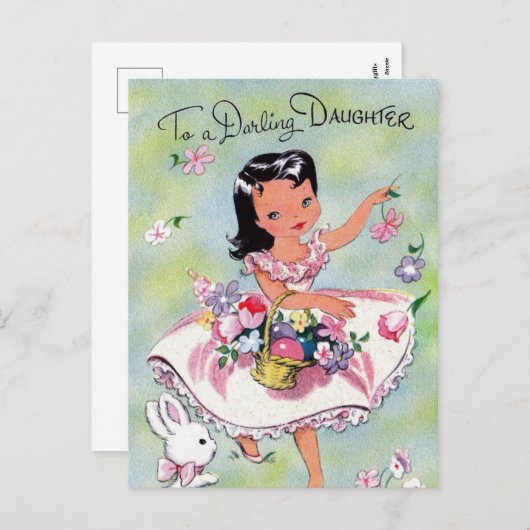 Retro Paasdochter Vakantie briefkaart (Voorkant / Achterkant)