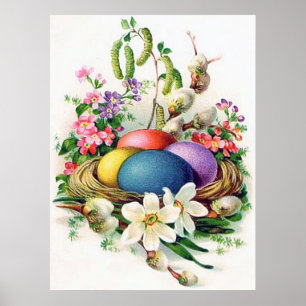 retro  paaseieren poster