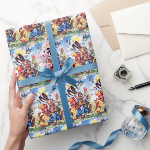 Retro Paasfeest Holiday Cadeaupapier