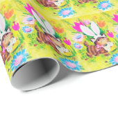 retro  paasfeest kat feestdag cadeaupapier (Rol Hoek)