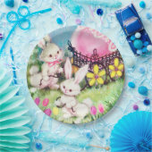 Retro  paasfeest papieren bordje (Feest)