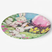 Retro  paasfeest papieren bordje (Gekanteld)